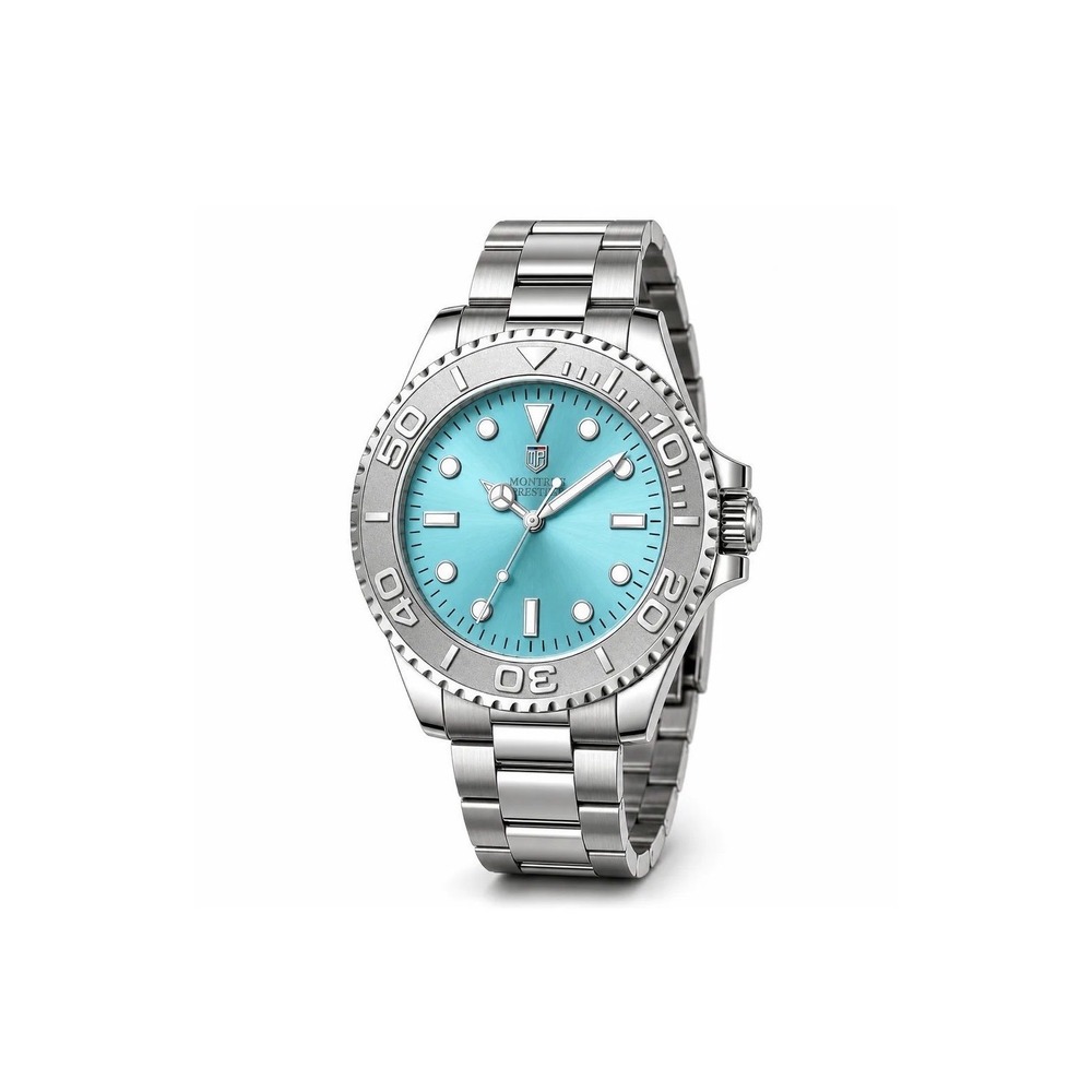 Montres Prestige MPW-0396 Mens Silver Tone Watch Dial Stainless Steel